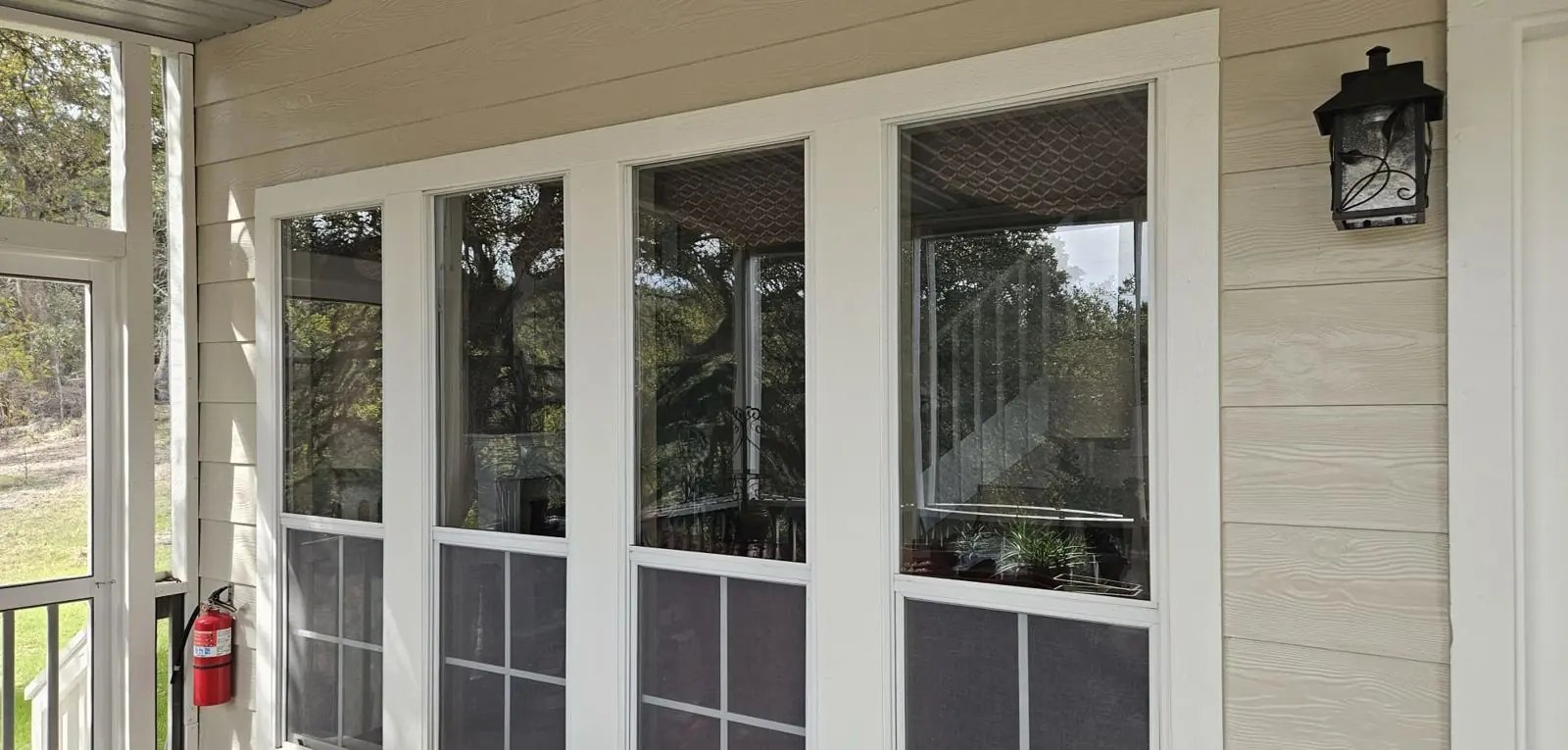 Porch windows by Glass 35, San Antonio TX