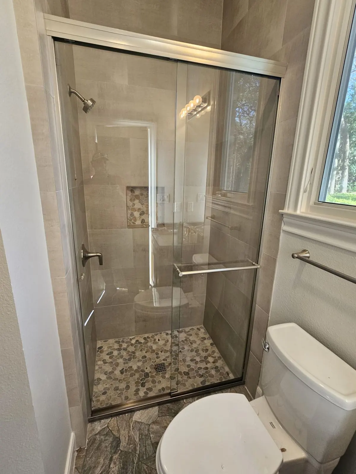 Sliding glass shower door